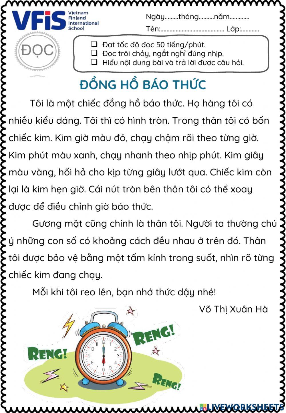 Vietnamese Week 10- Đọc 2