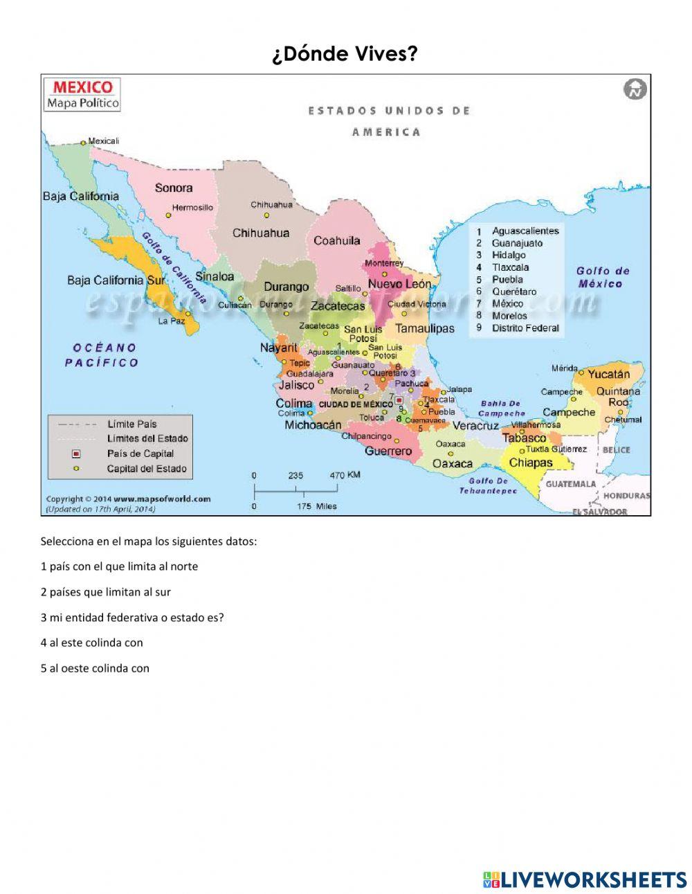  donde vives slp worksheet live worksheets