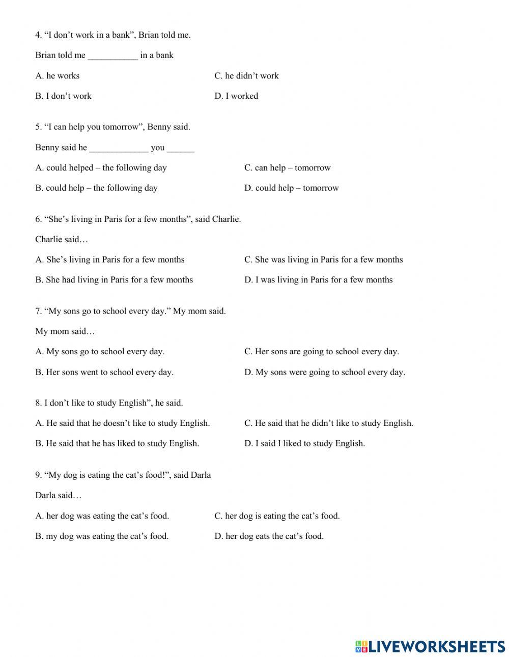 Week 7 use of English