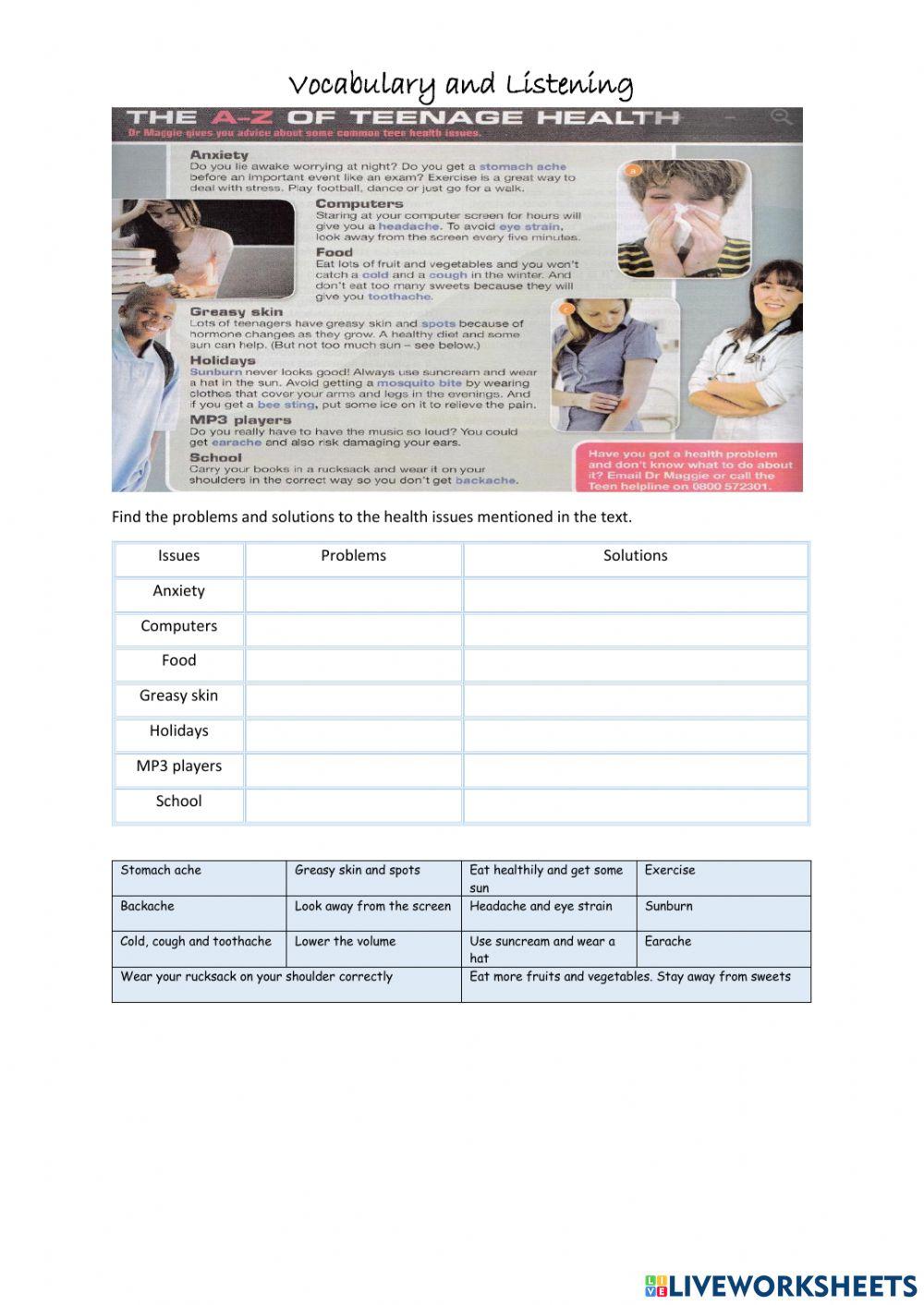 The A-Z of Teenage Health (Pulse 2, p.97)