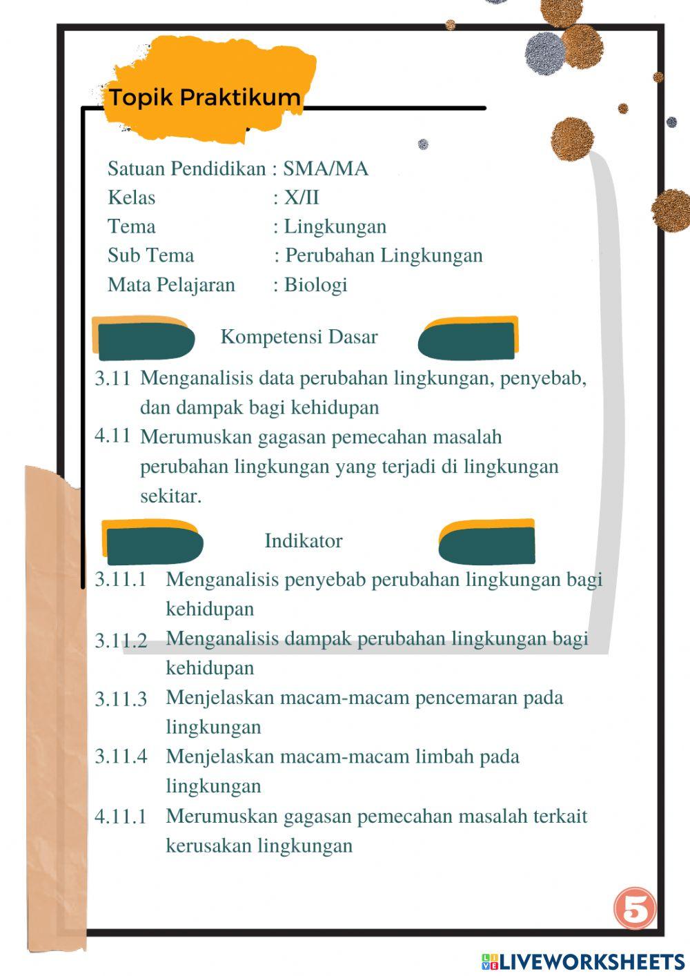 E-lkpd perubahan lingkungan