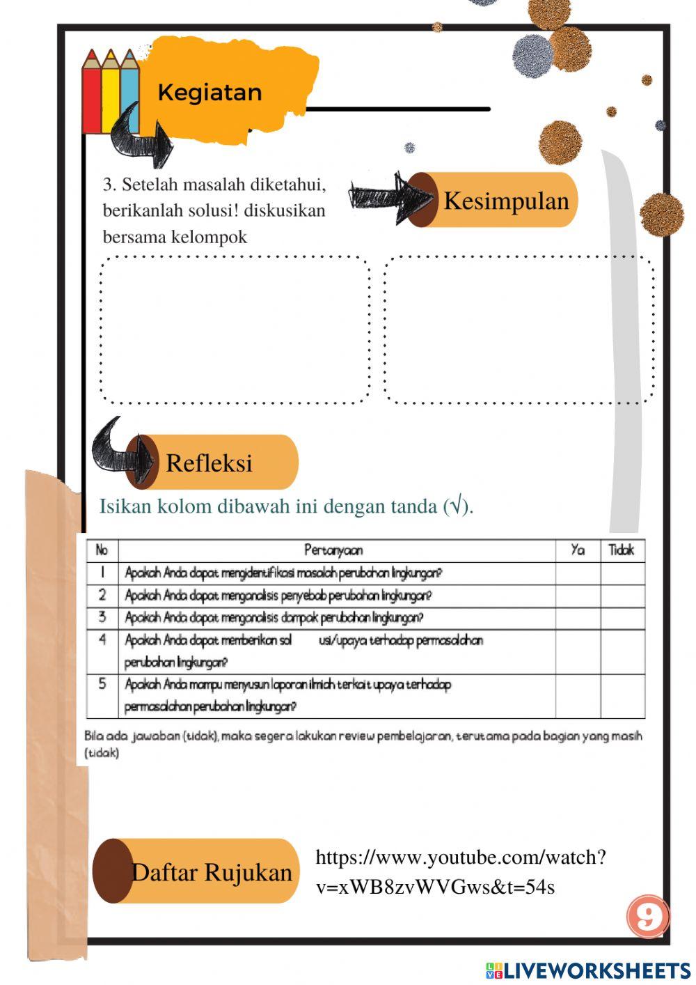 E-lkpd perubahan lingkungan