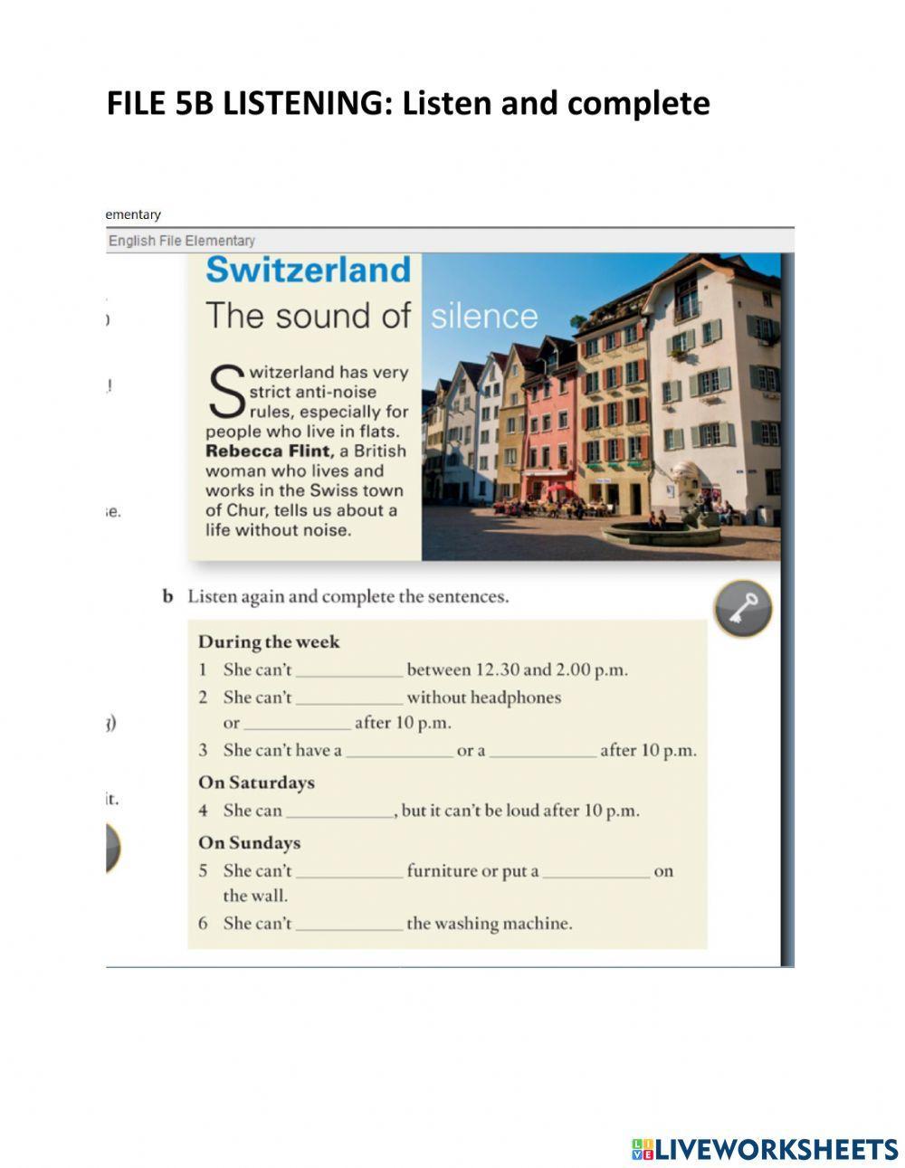 English file elementary file 5b listening