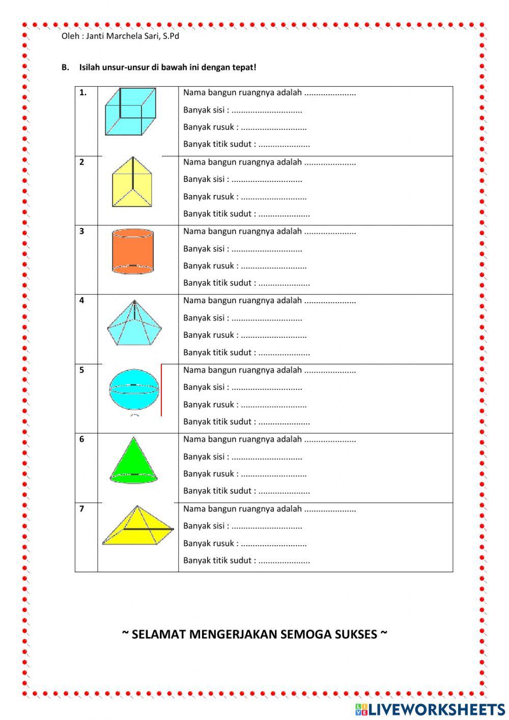 Bangun Ruang dan Sifatnya