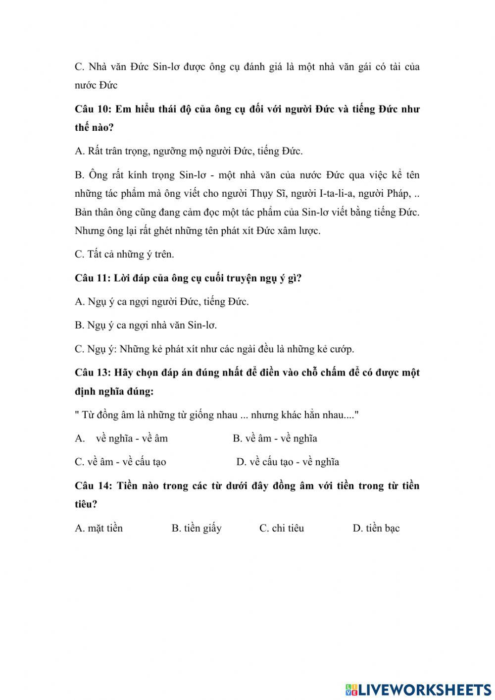 Kiểm tra tv giữa kì đề đọc học tuần 6