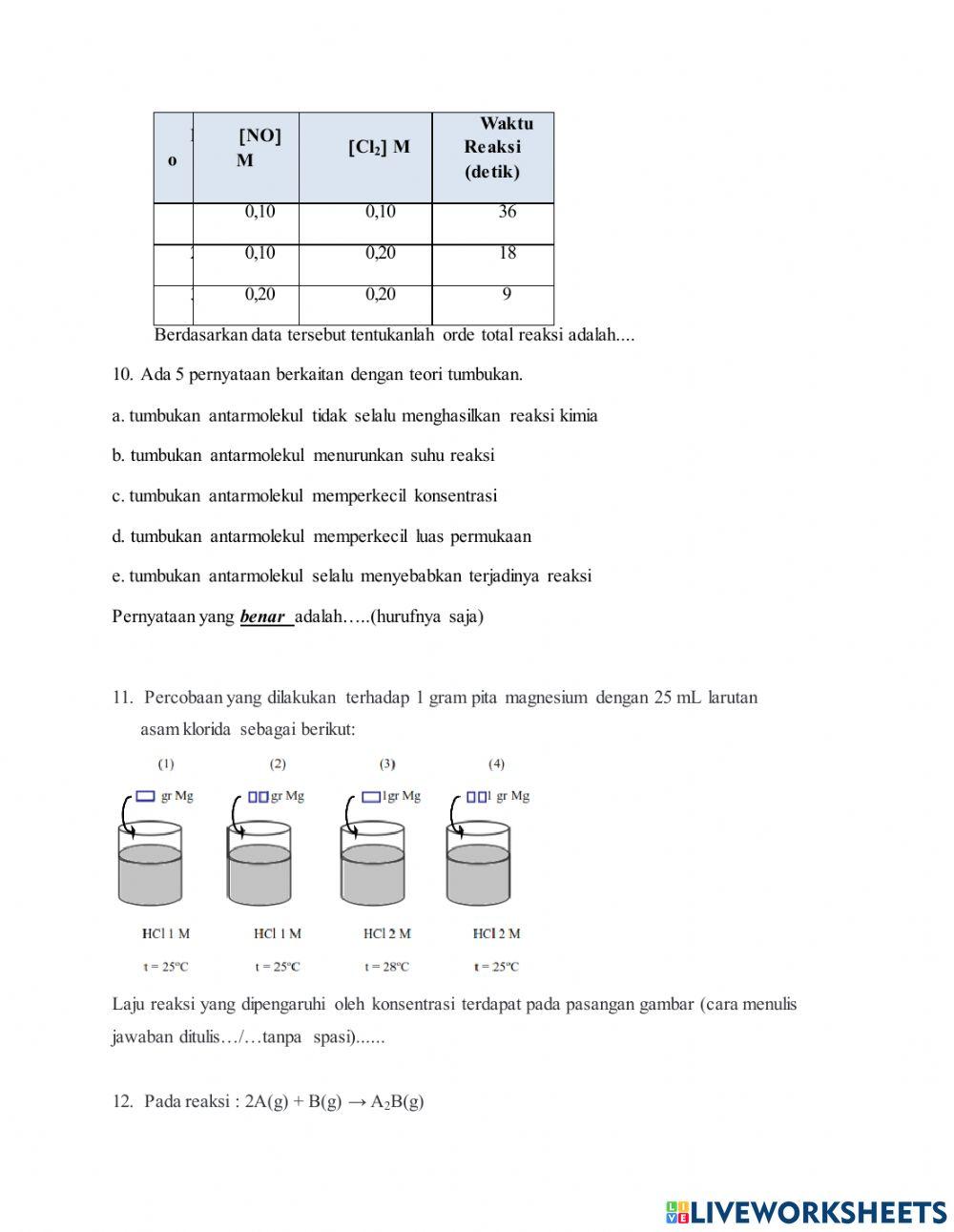 Formatif laju reaksi