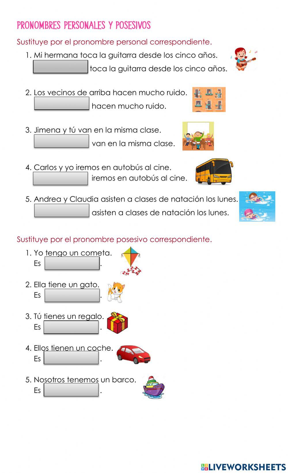 Pronombres personales y posesivos