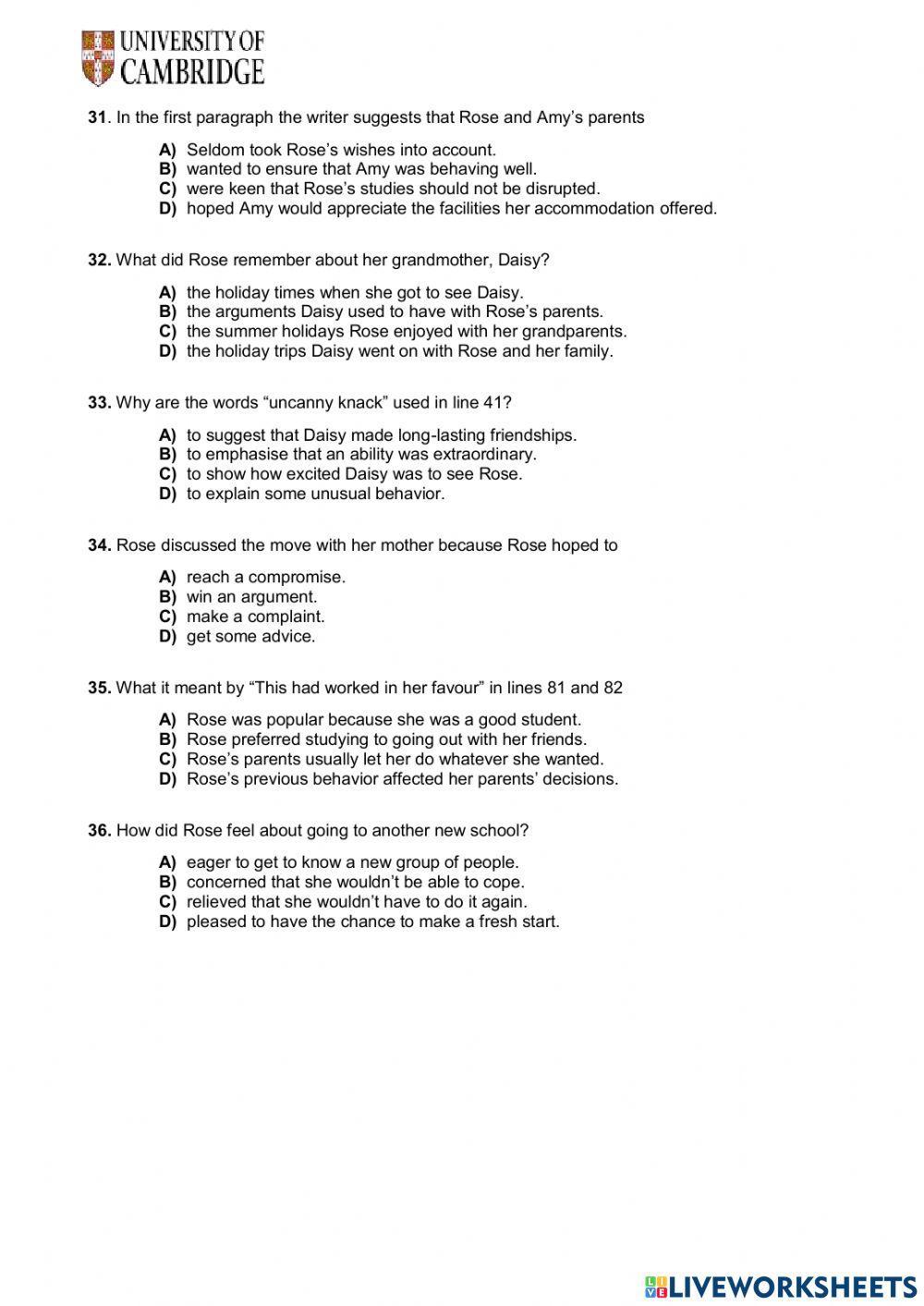 FCE Reading and Use of English