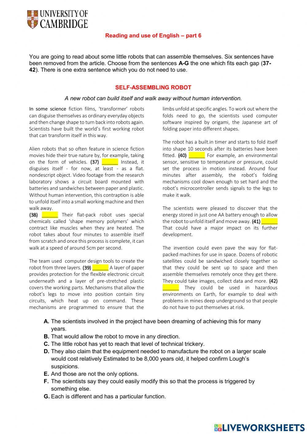 FCE Reading and Use of English