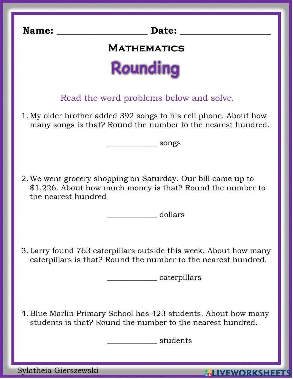 Rounding (nearest hundred)