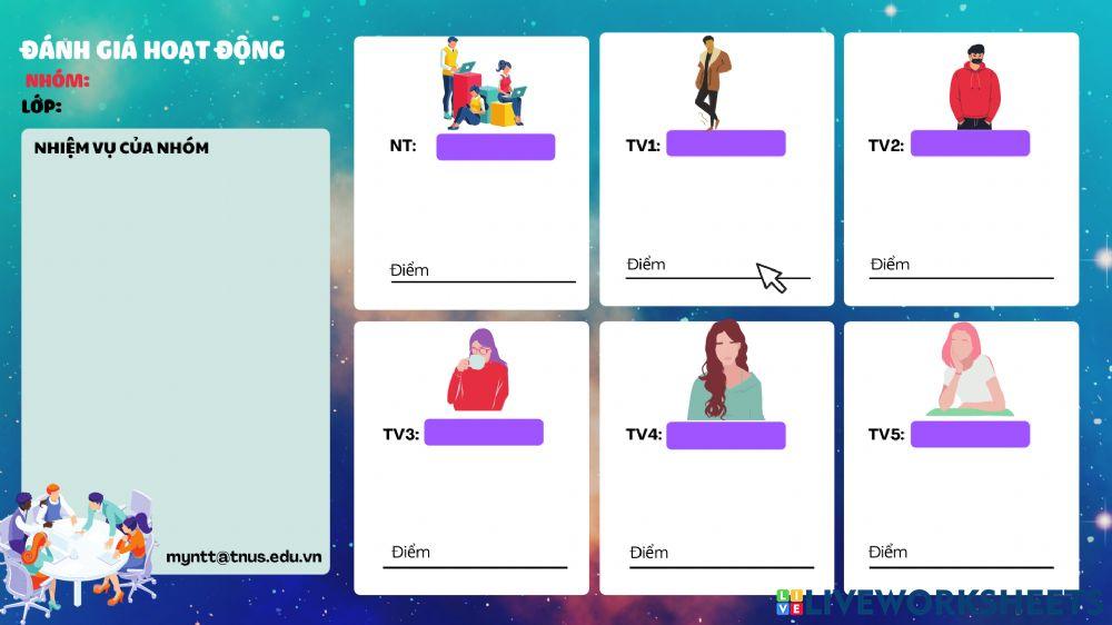Phiếu đánh giá hđ nhóm
