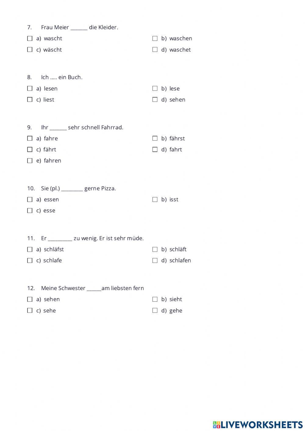 Die Familie und Gramatik