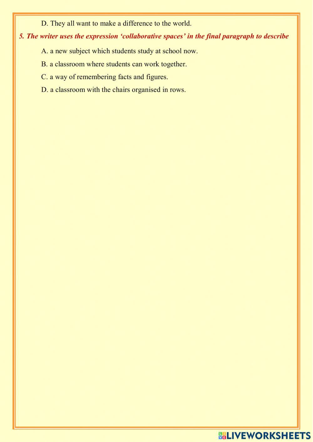 Reading Test 2 Standard Class 10th