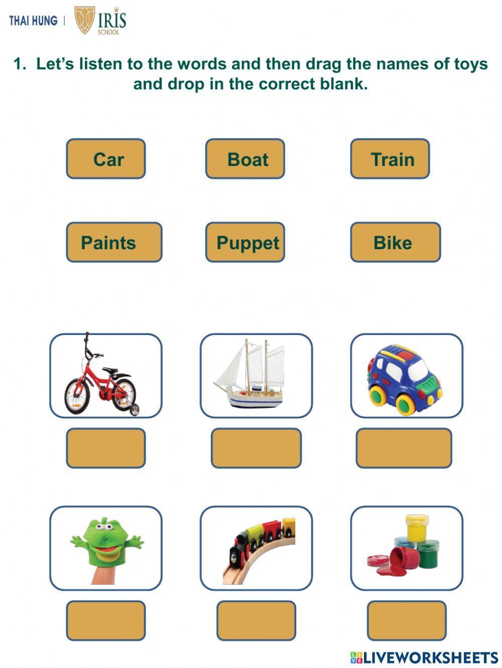 Rainbow-Worksheet about Toys for Kids worksheet | Live Worksheets