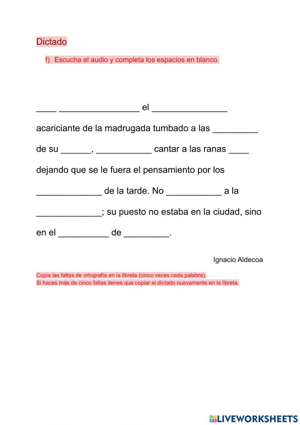 Dictado - castellano