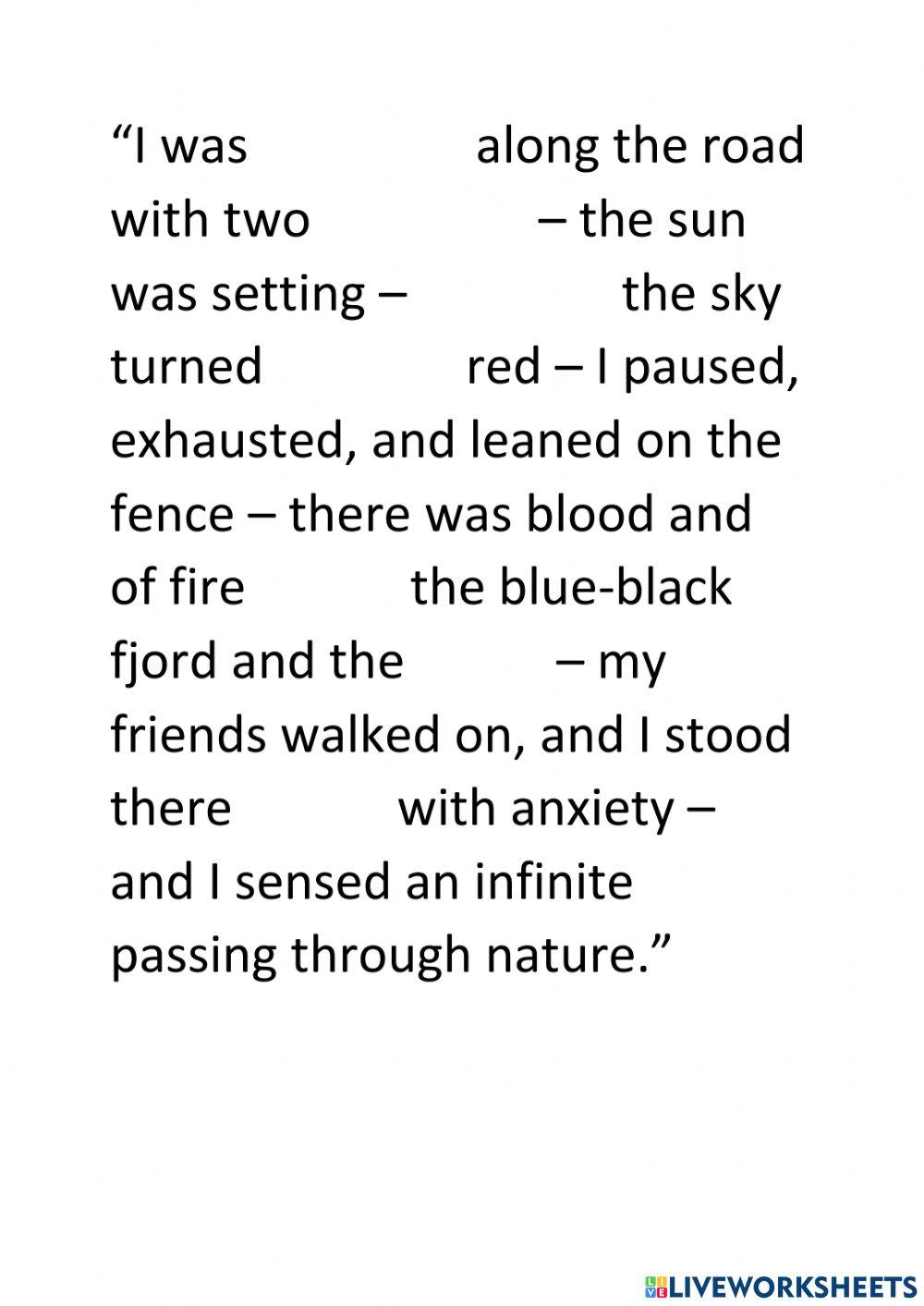 EDVARD MUCH THE SCREAM - Cloze