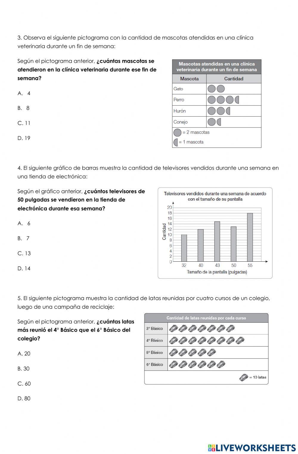 Matemática - gráficos y pictogramas