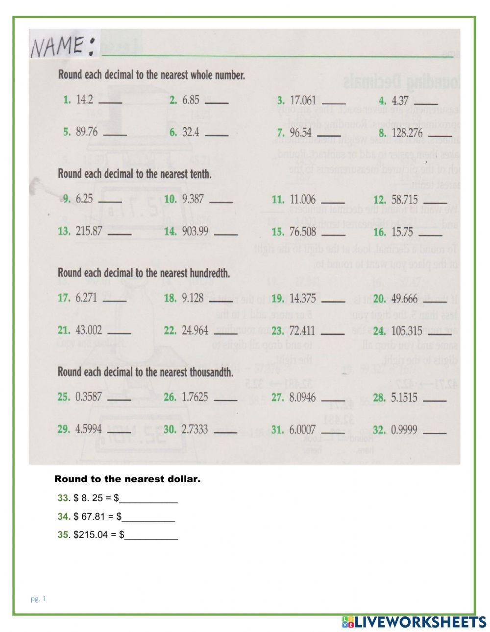 Rounding Decimals