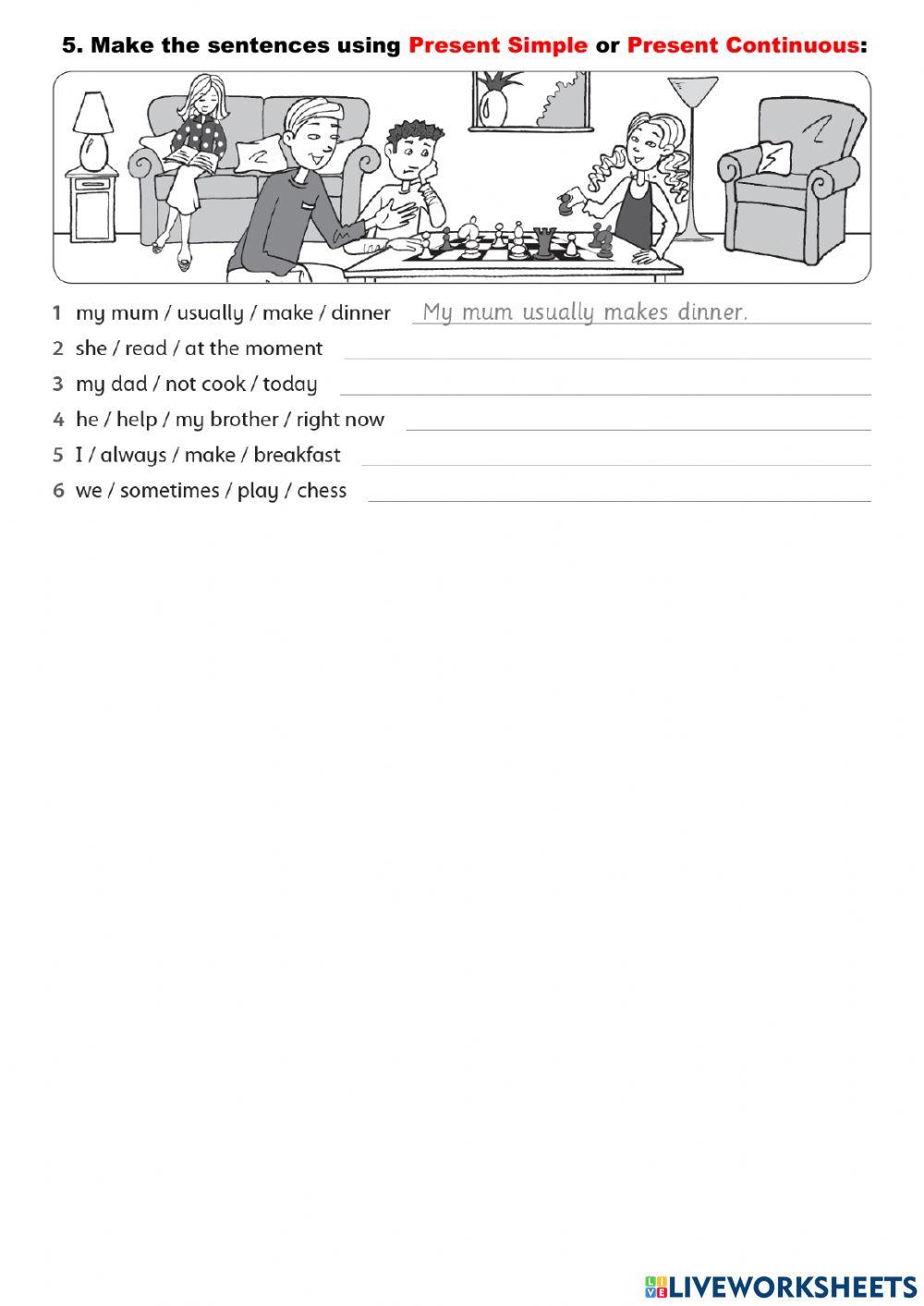 F&F4 Unit 1 Present SimplePresent Continuous