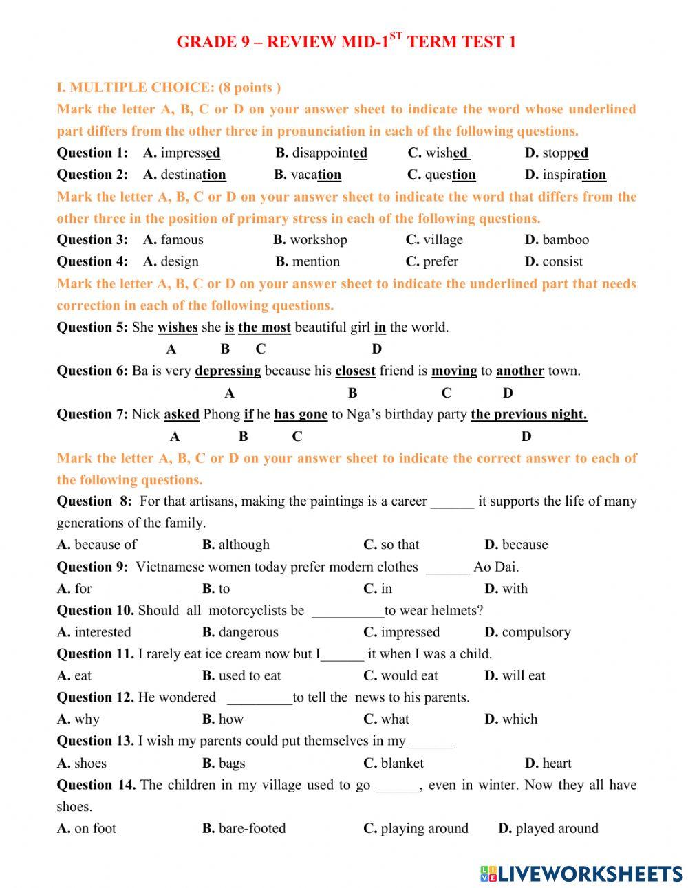 G9-Review Mid 1st Term Test (1)