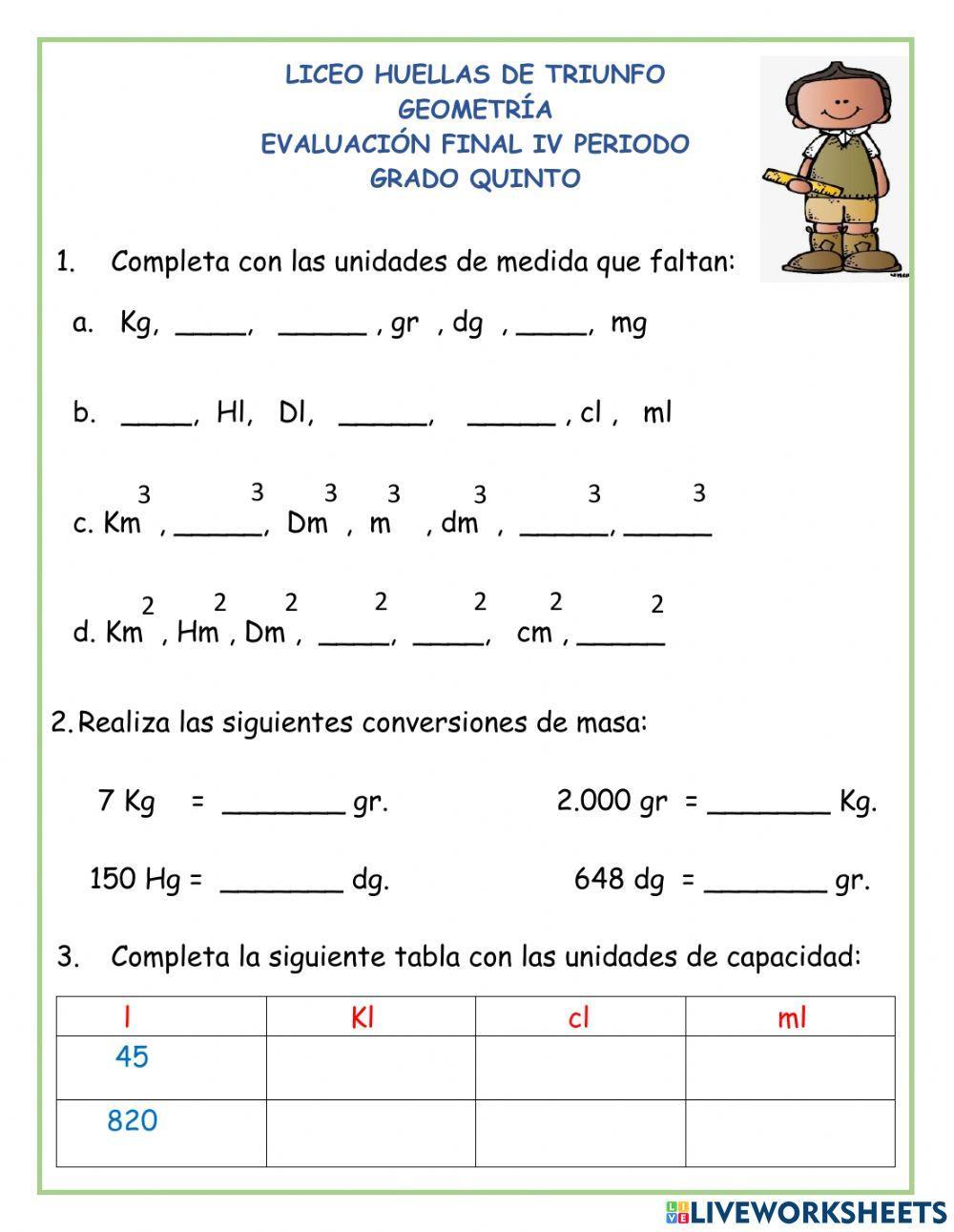 Evaluación de Geometría