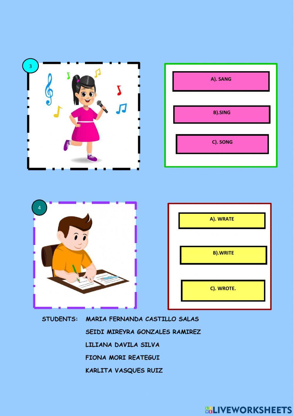 Simple past - irregular verbs