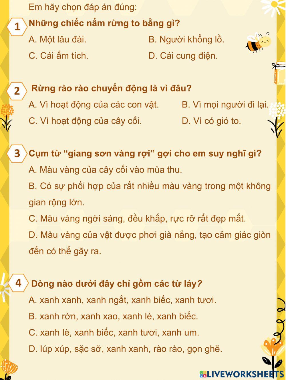 Tiếng Việt 5 - Ôn tập giữa học kì I (Đề 2)