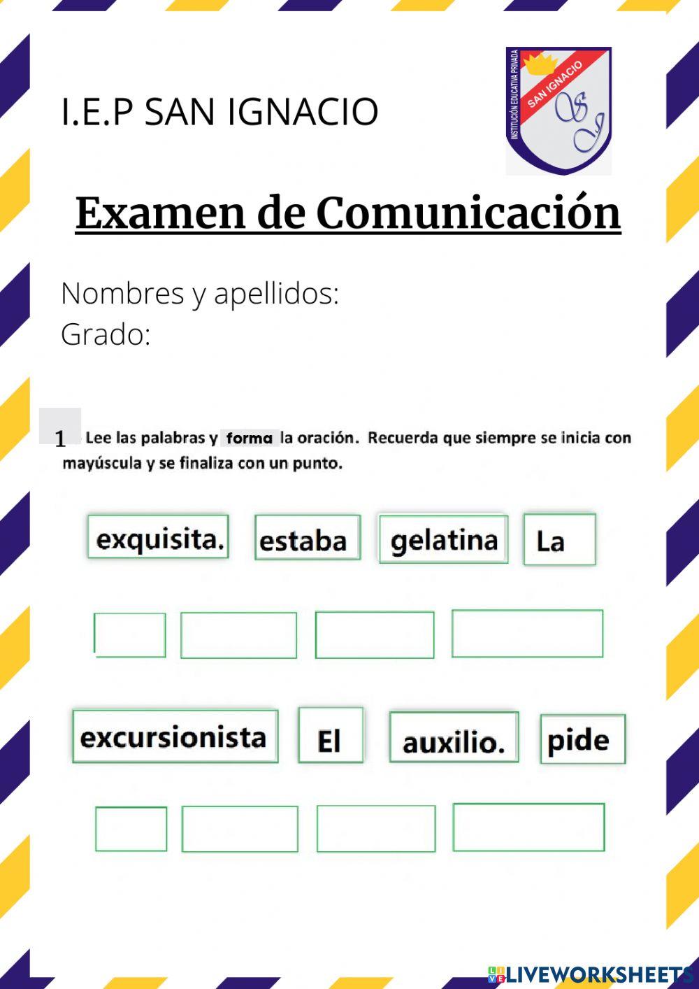 Examen mensual de Comunicación