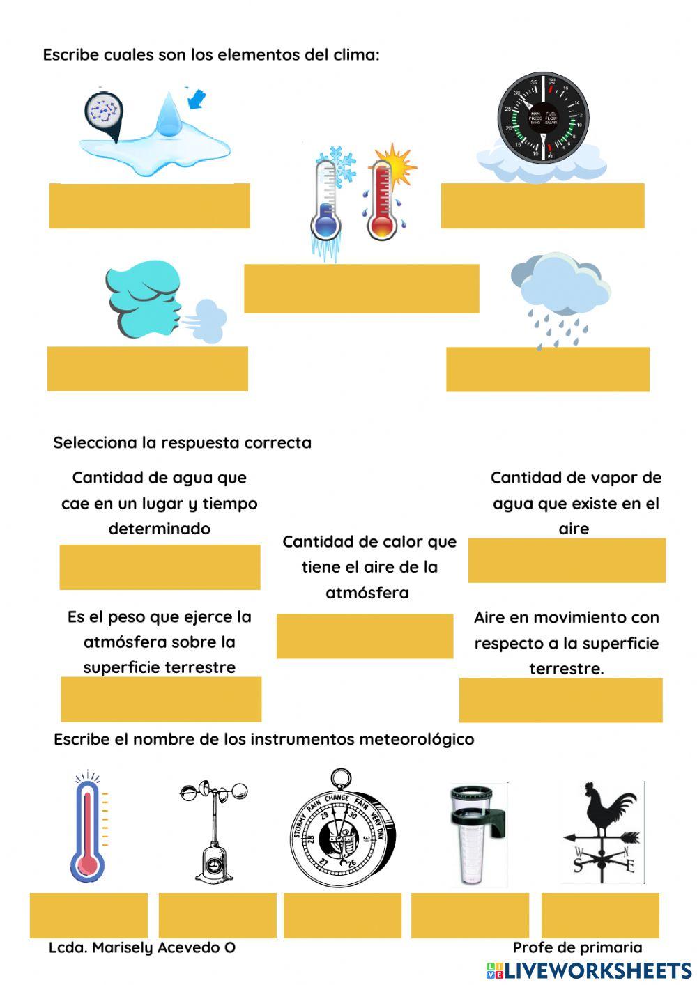 El clima y el tiempo