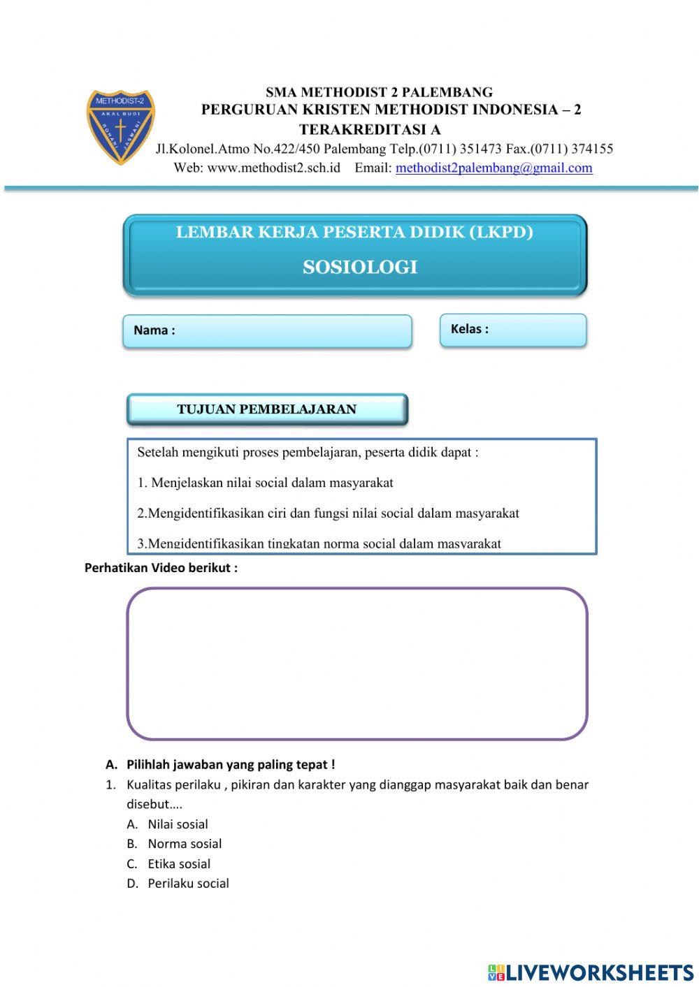 Nilai dan norma sosial