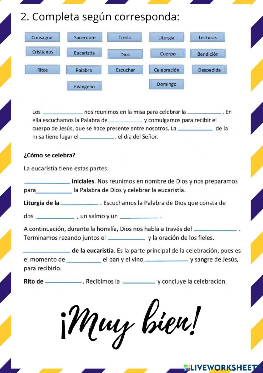 Examen mensual de Religión