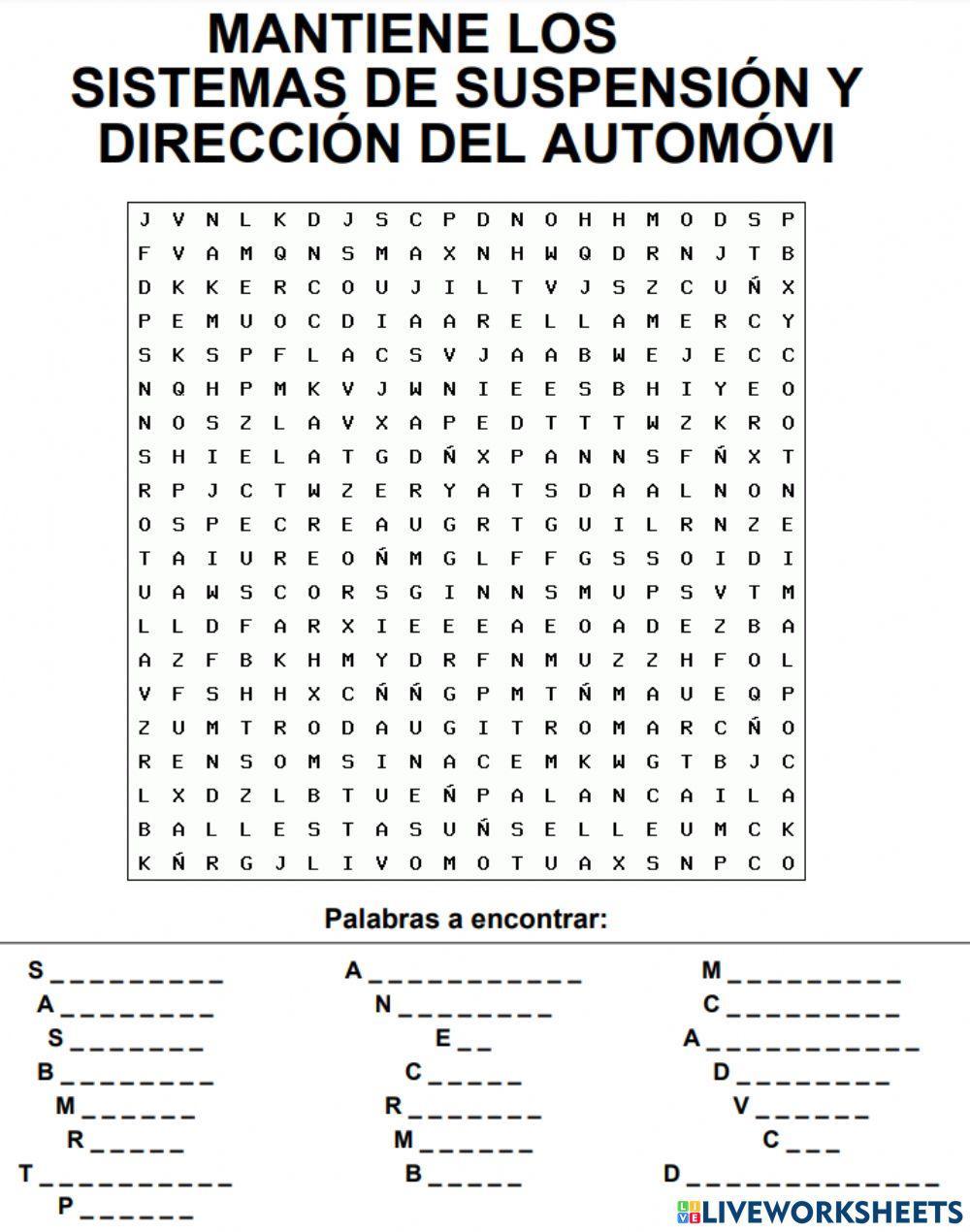 Mantiene los sistemas de suspensión y dirección del automóvil.