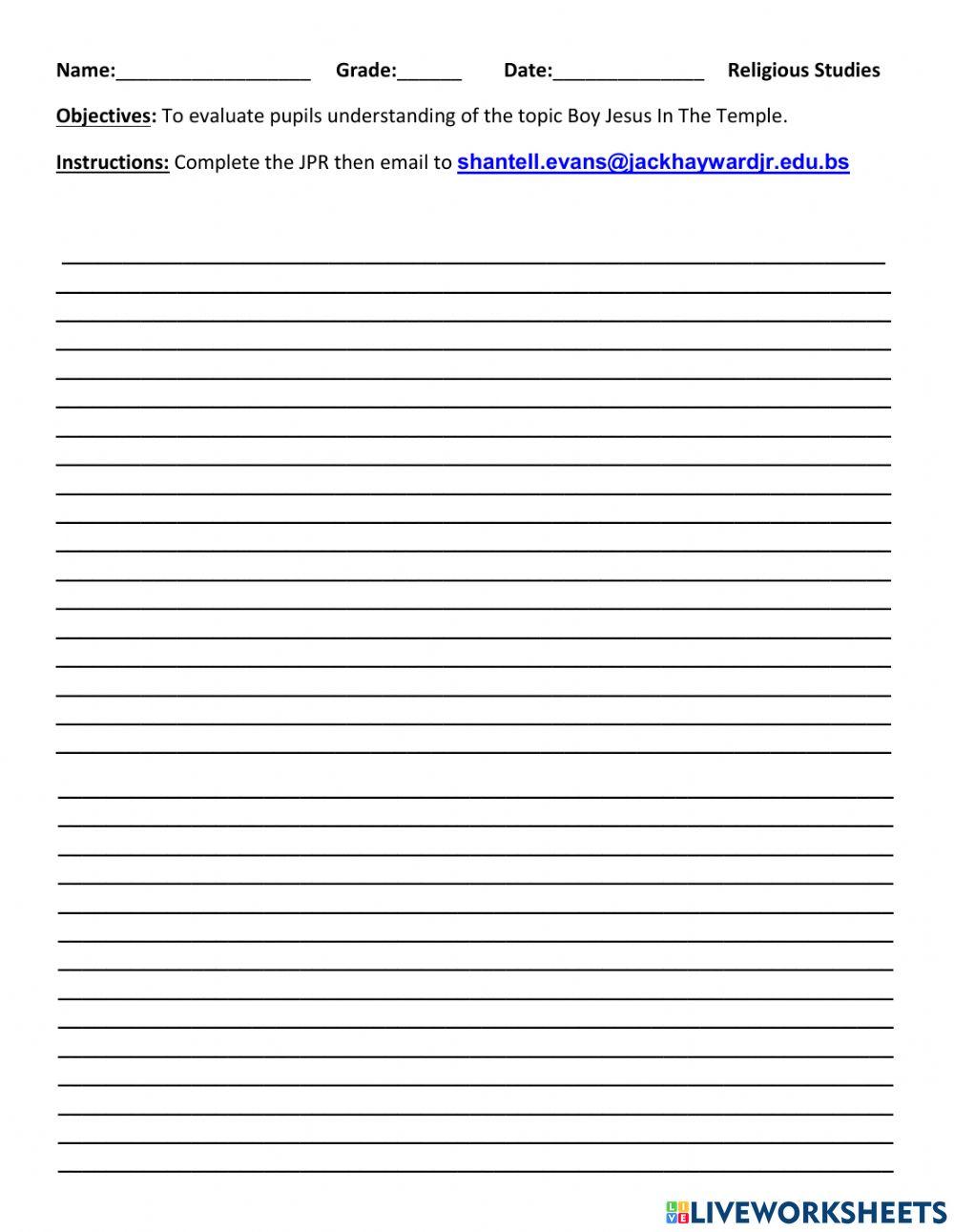 Boy Jesus In The Temple JPR