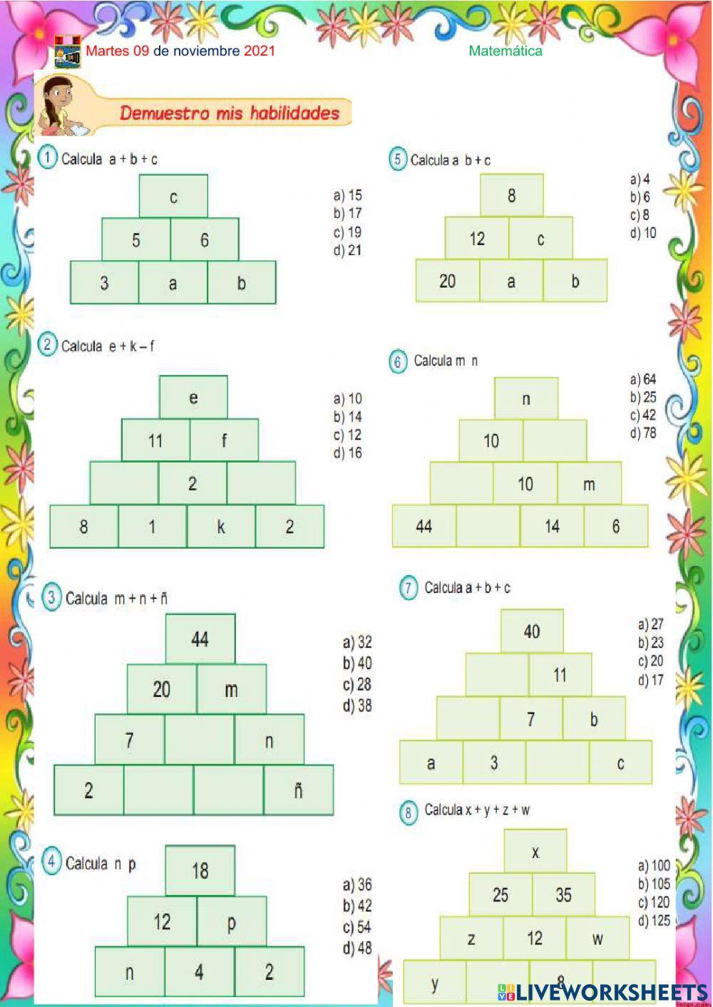 Pirámides numéricas