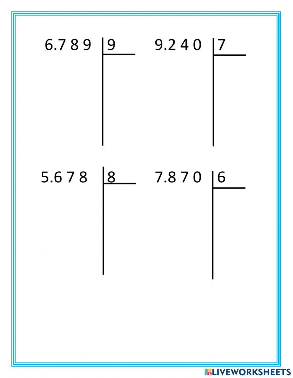 DIVISION POR UNA CIFRA RESTANDO
