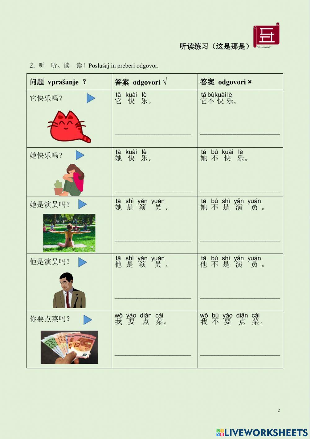 汉语 中文 理解听读练习（这是那是）Chinese Pronunciation Practice