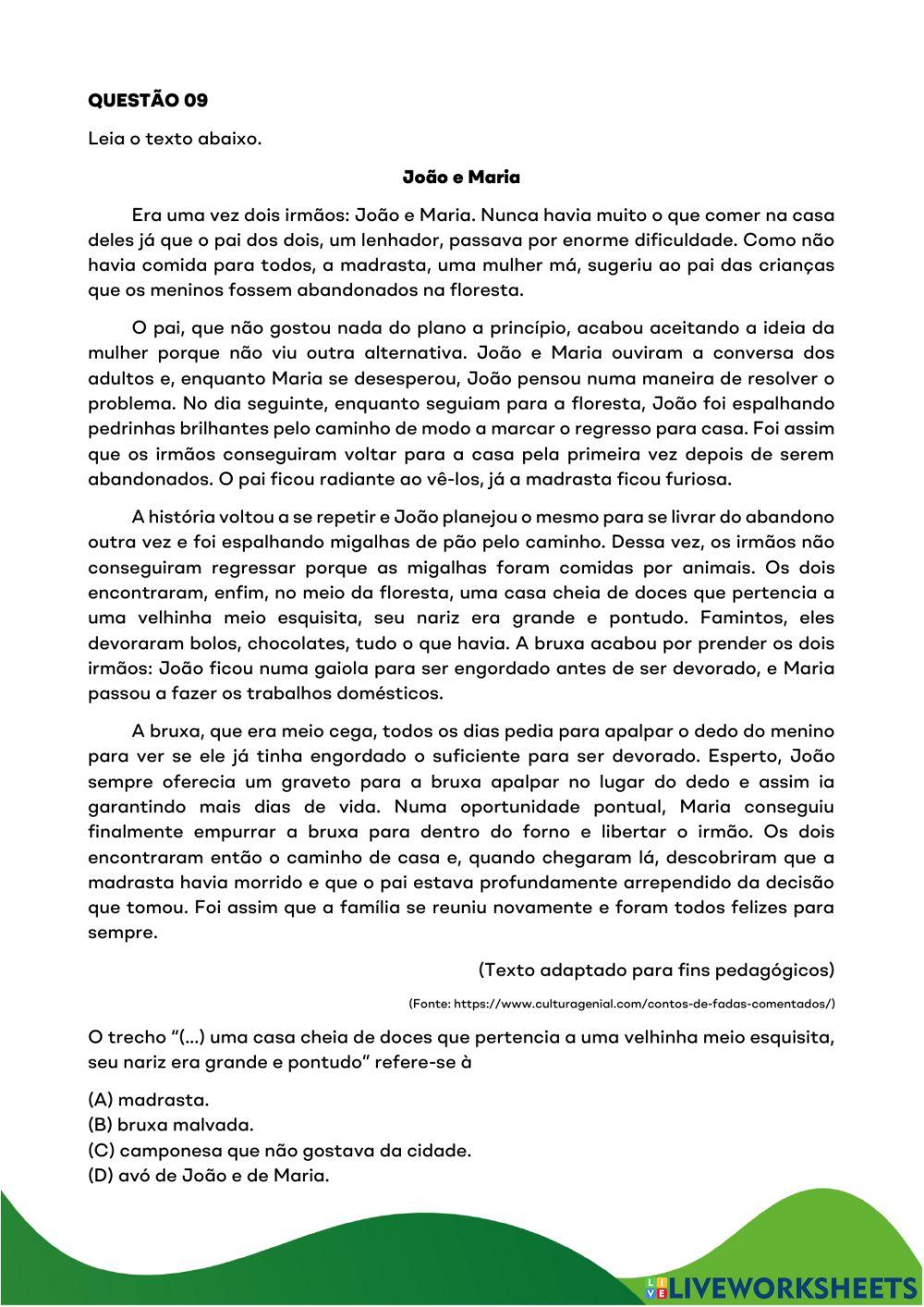 Simulado educarecife - 5 ano