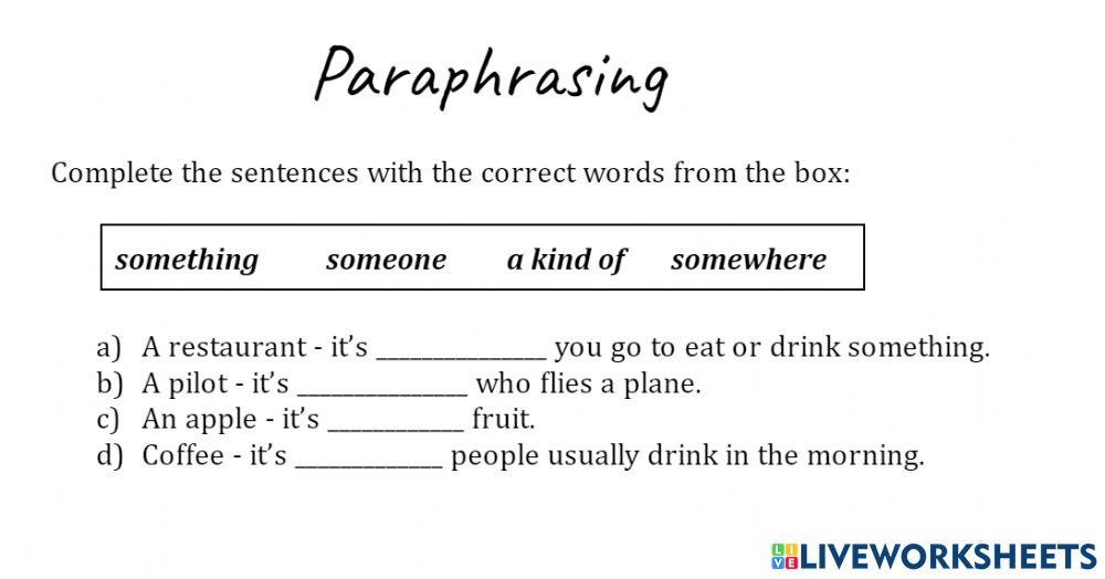 Expressions for Paraphrasing