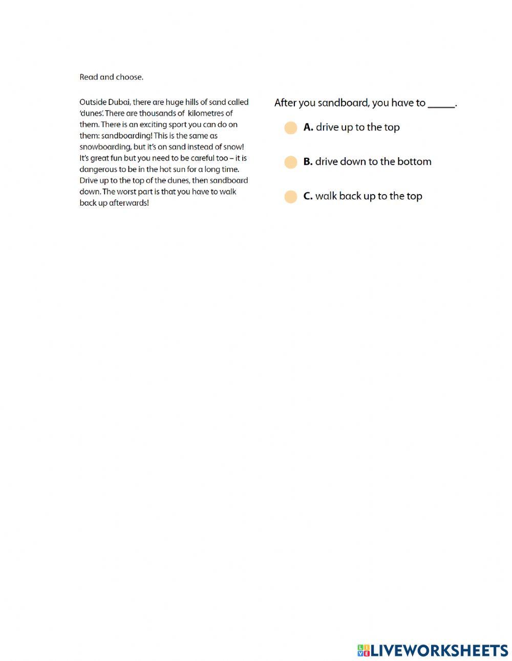 Reading comprehension