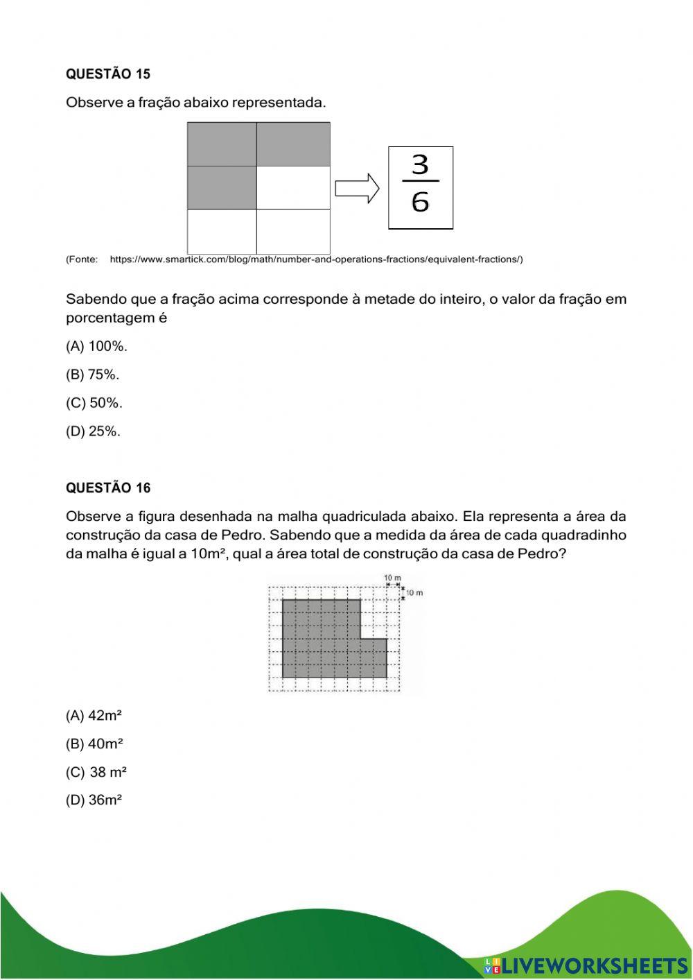 Simulado educarecife 5 ano