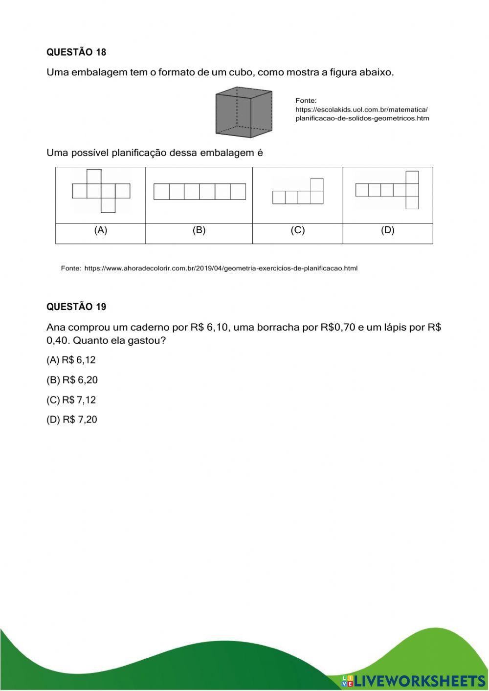 Simulado educarecife 5 ano