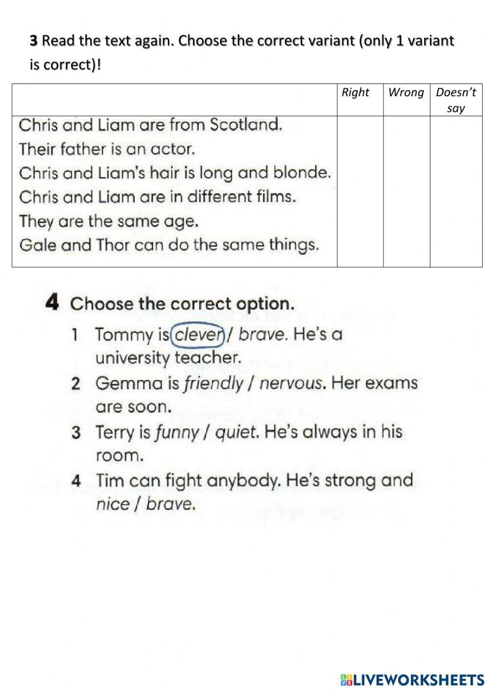 Wider World 1 - Unit 1.3 - READING and VOCABULARY (The Hemsworth brothers)