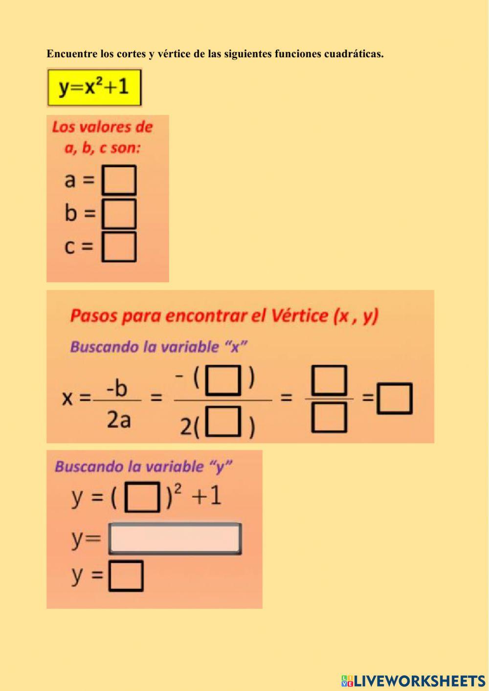 Ecuaciones, funciones cuadratica