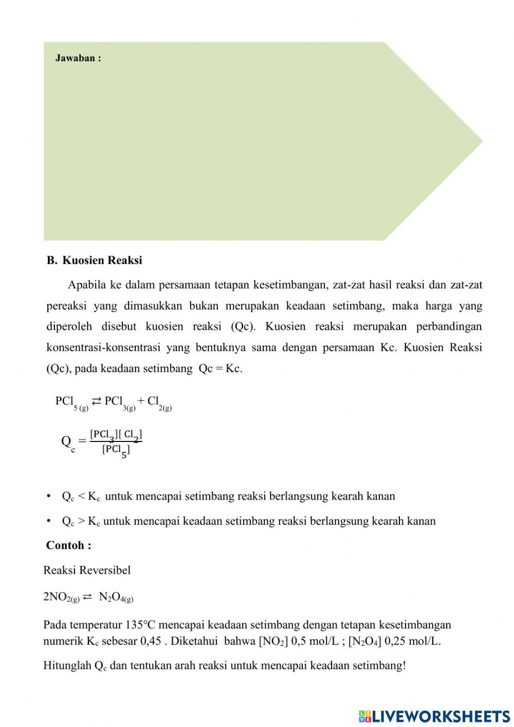 LKPD Kesetimbangan Kimia