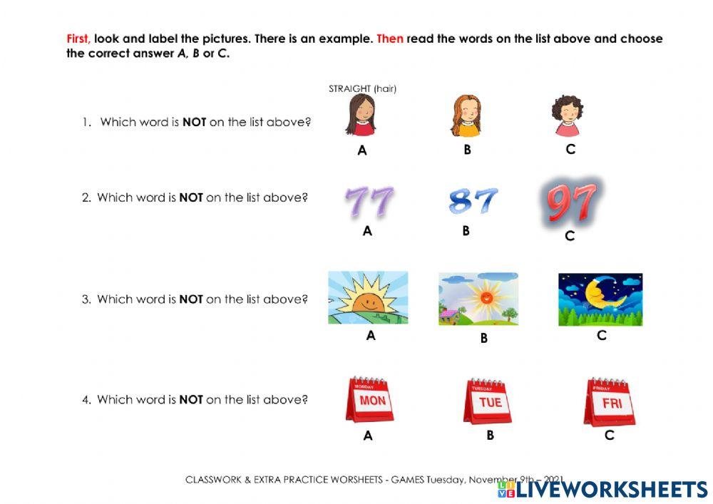 Revision (Spelling bee practice)
