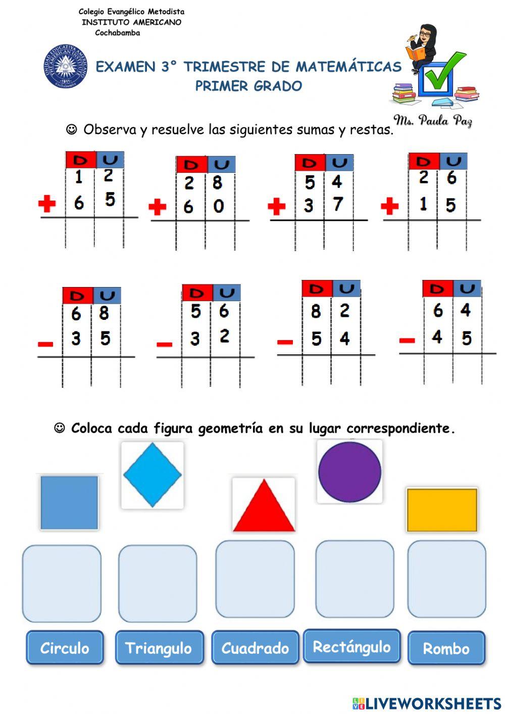 Examen  matemáticas