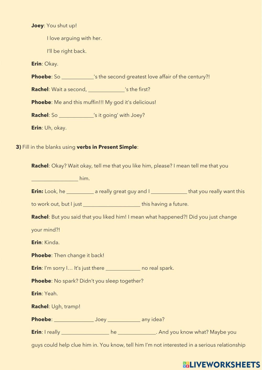 Watching - Friends - Joey and Erin