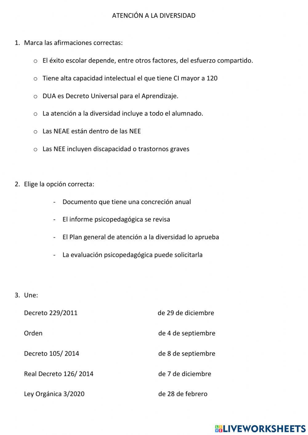Atención a la diversidad - legislación