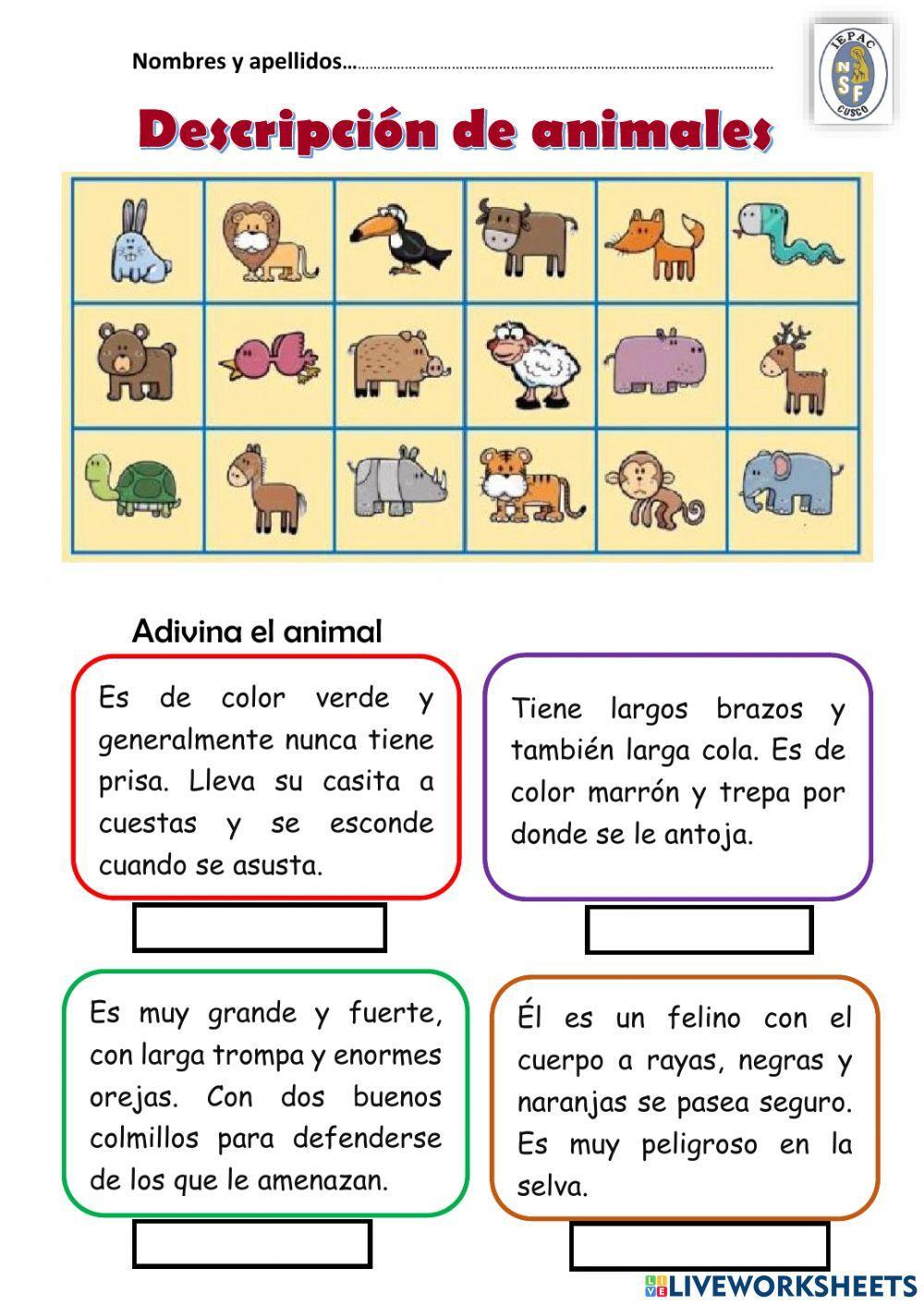 Descripción de animales