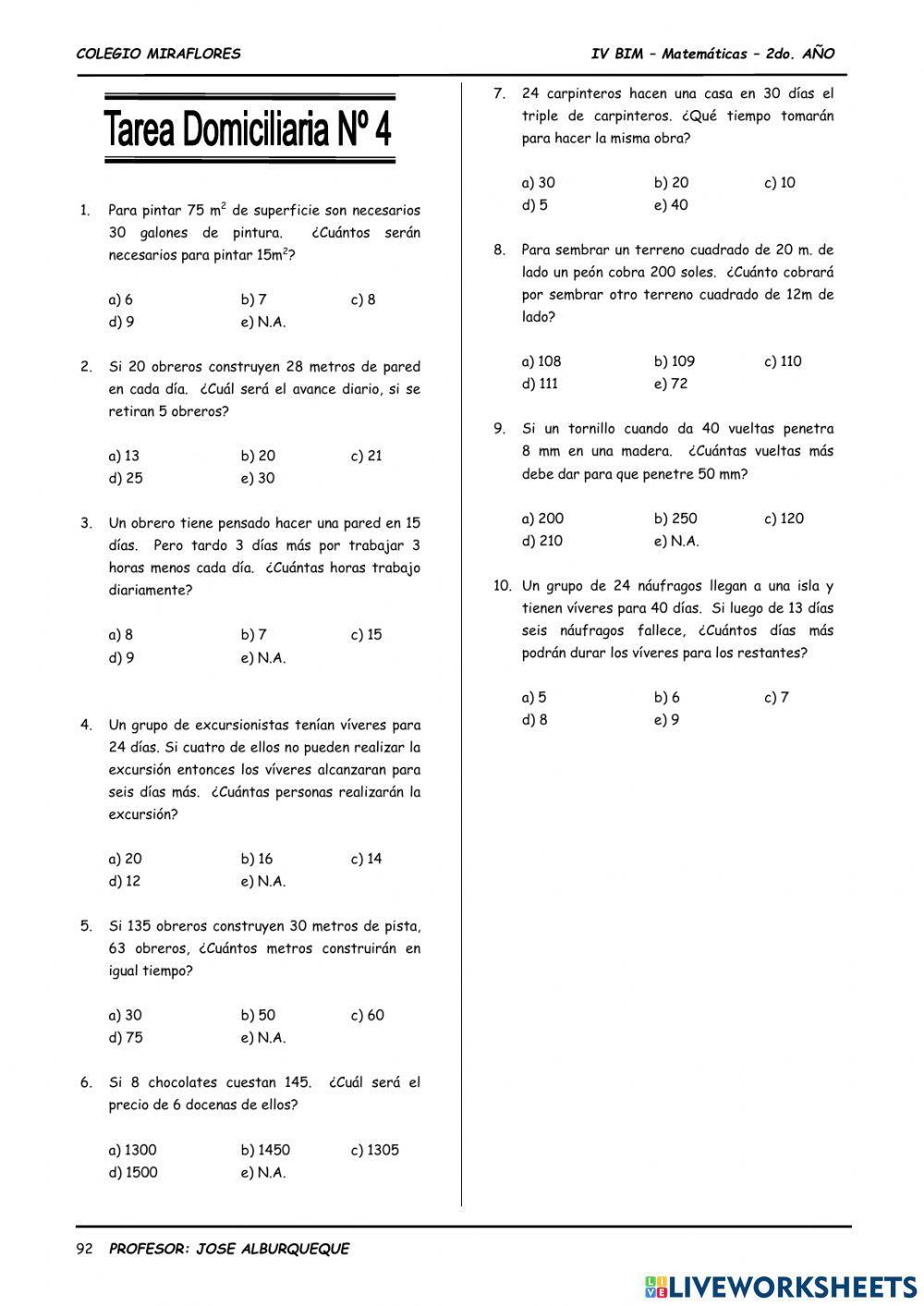 Regla de tres simple